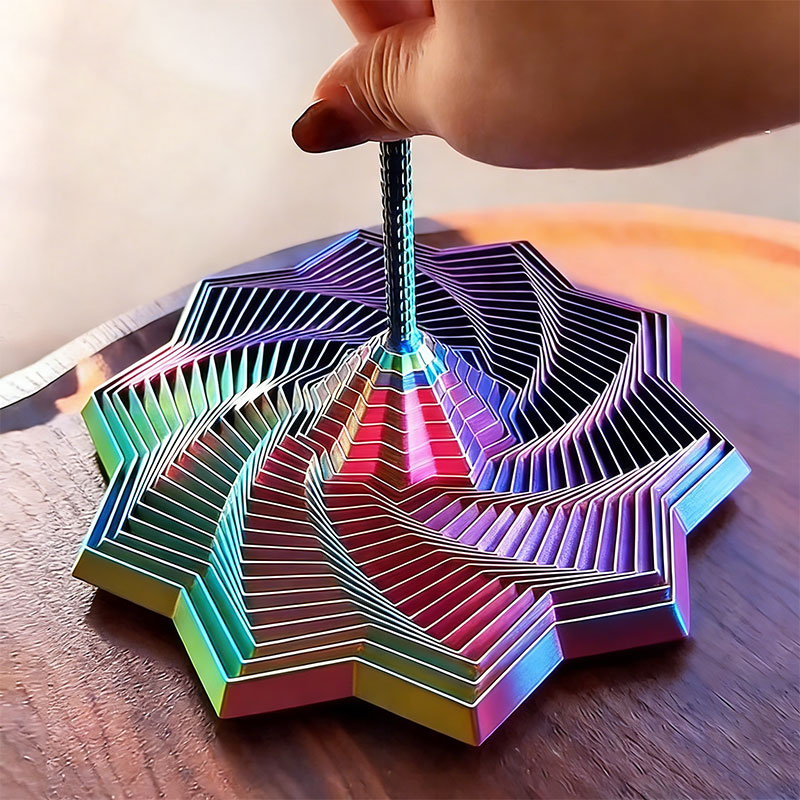 3D Printed PLA Material Stress-relieving Fingertip Spiral Radish Tower Expanded Sensory Fidget Toy With Customized Color Sizes