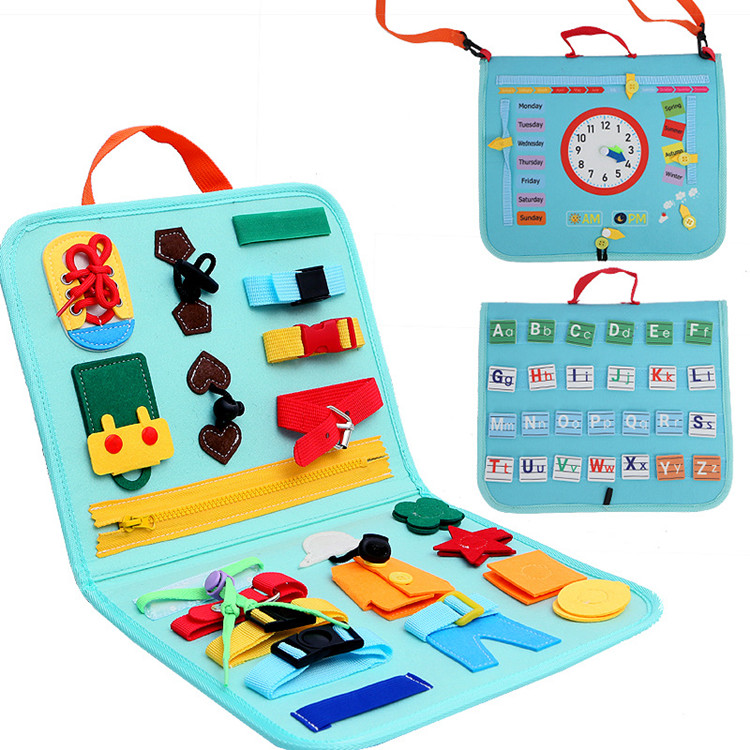 Wholesale Sensory Toy Travel Baby Learning Activity Boards Felt Busy Board From 1 2 3 4 5 Years Educational Toy for Boys Girl