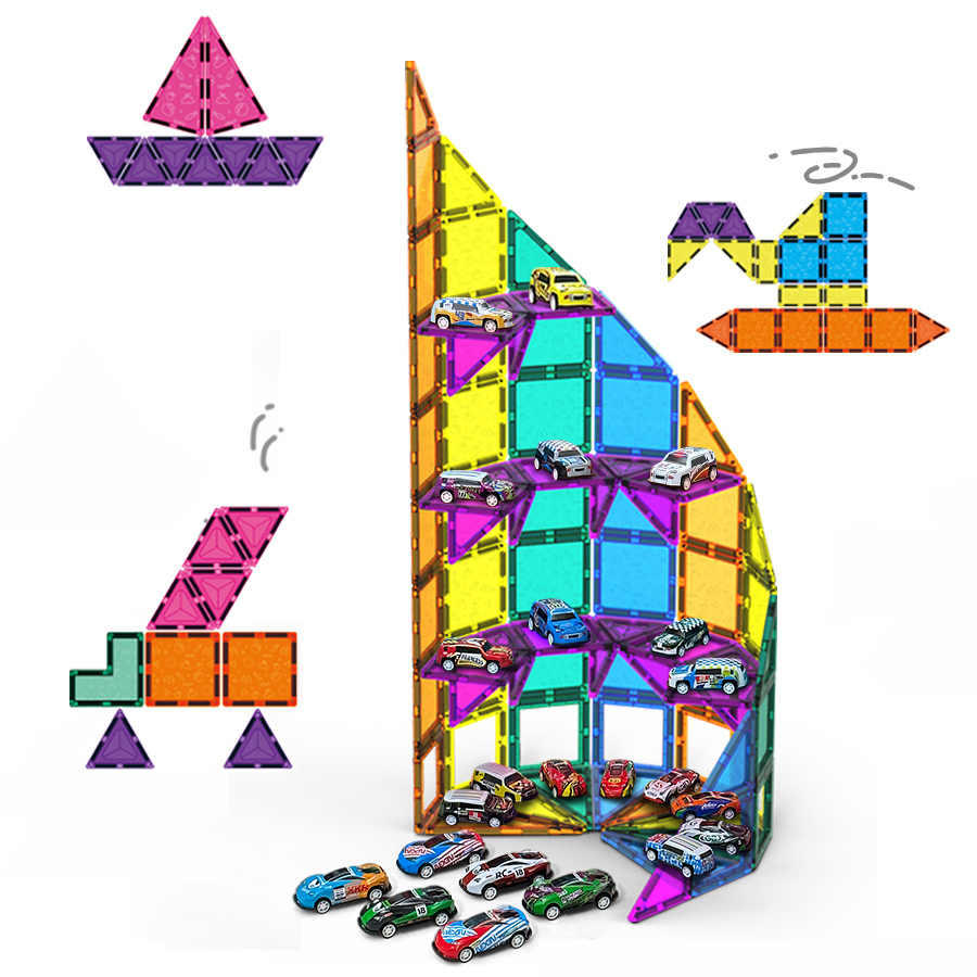 Creative DIY Kids Magnetic Building Block Set Montessori STEM Magnet Tiles Geometric Plastic Educational Toys for Children