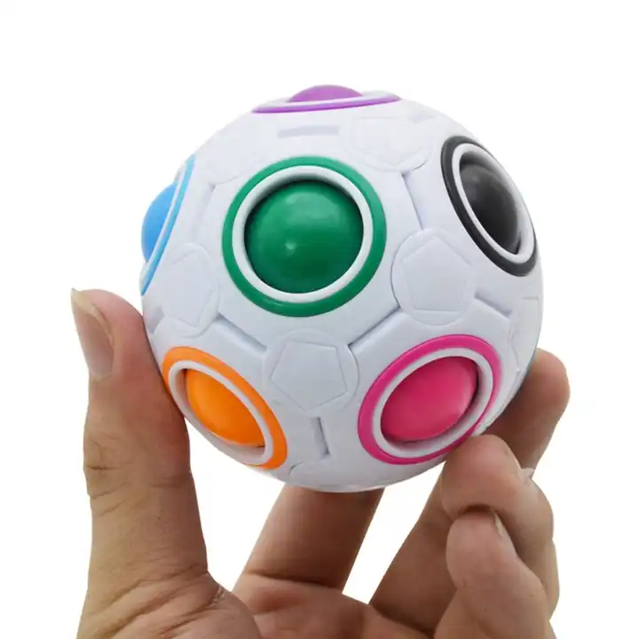 Magic Rainbow Puzzle Ball Speed Cube Ball Puzzle Game Fun Stress Reliever Magic Ball Brain Teaser Fidget Toys For Children