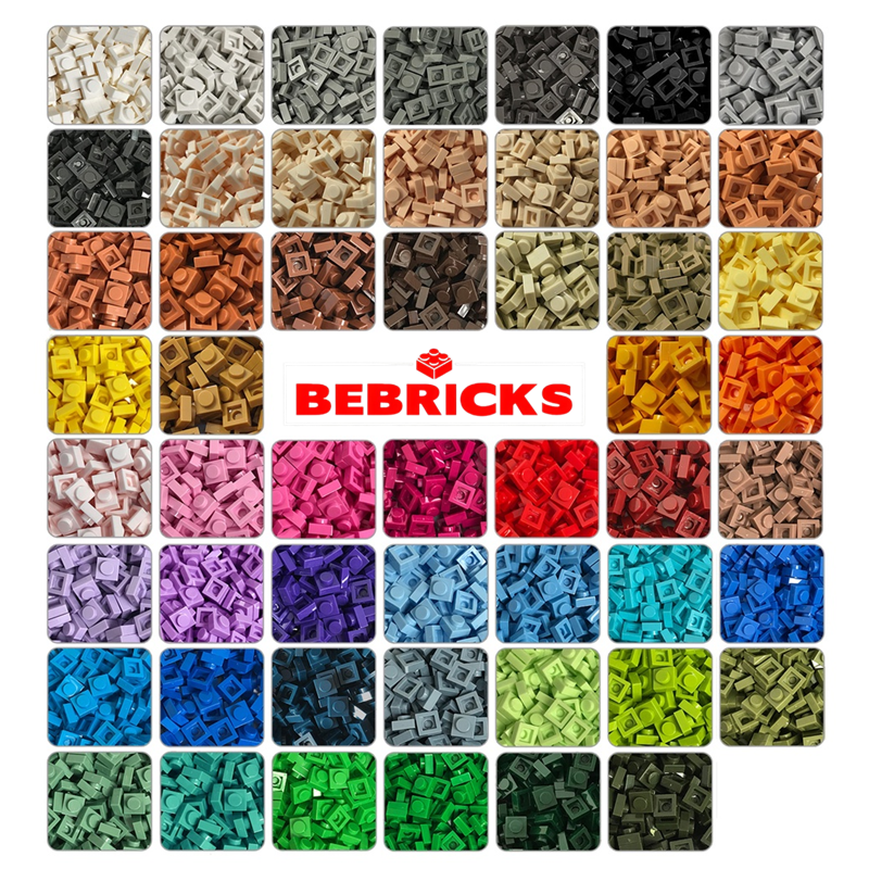 Bebricks Building Parts Series 3024 Building Block Parts Plate 1x1 Toy Bricks Part for Kids DIY Model 1*1 Plate Sets