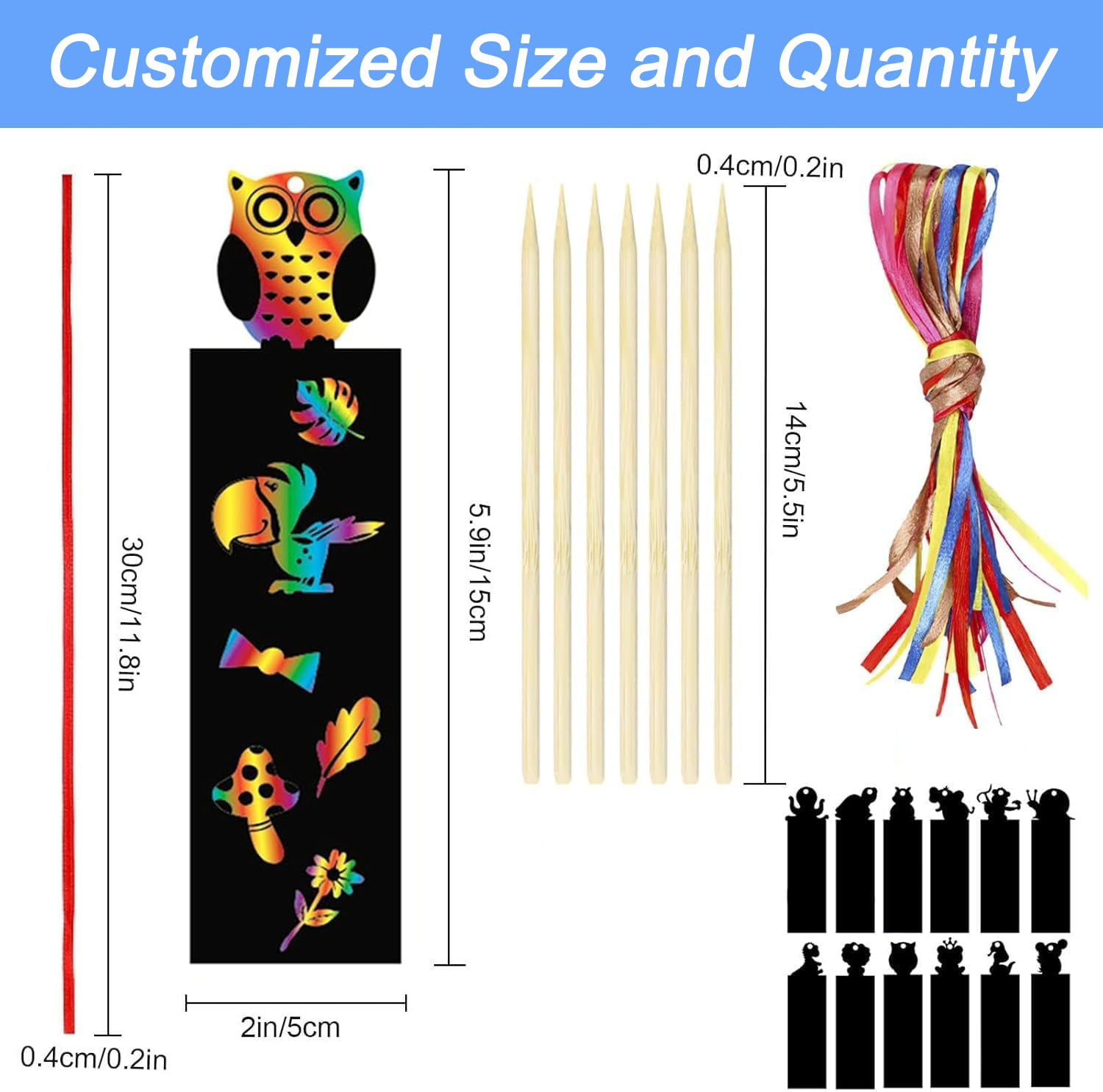 Custom DIY Rainbow Scratch Art Paper Cards Die-cut Animals With Tools Sets For Children