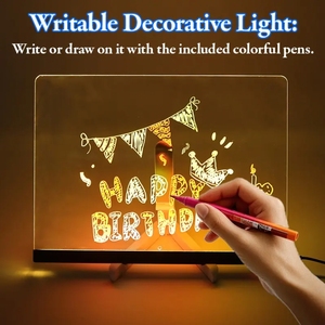 2025 New Design Reusable Acrylic LED Illuminated Drawing Board With Tap Control For Kids Educational Drawing Toys Set Bracket
