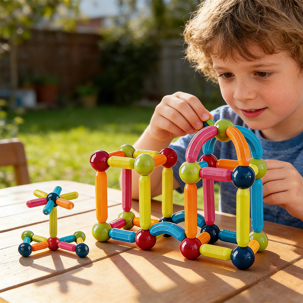 Game Magnet Construction Stem Ball Set Magnetic Blocks Toys Kids Safety Assembly Sticks Stick Balls&amp;Rods Constructor
