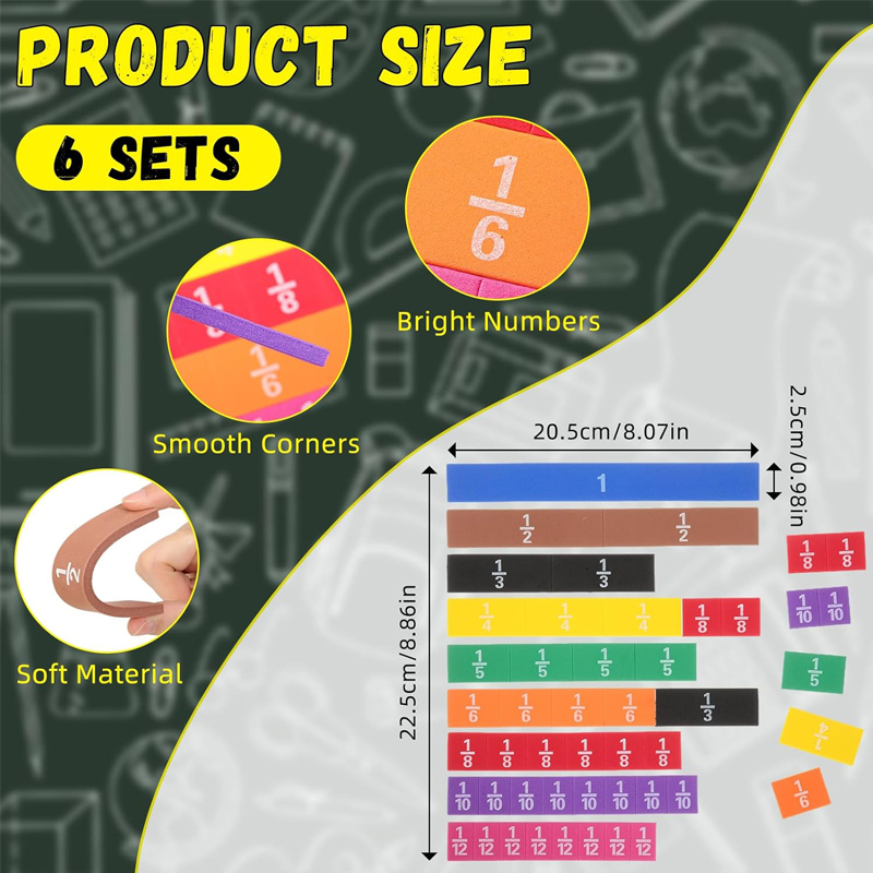 Wholesales Rainbow Tiles &amp; Circles Fraction Set Counting Montessori Math Toys mathematics teaching aids