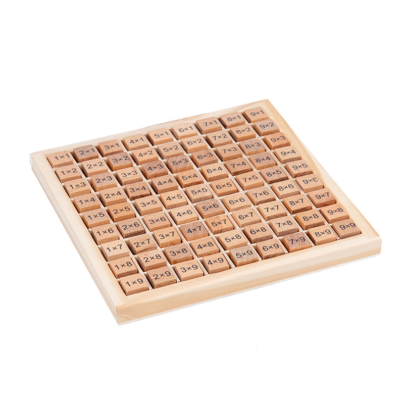 Factory Direct Wholesale Early Math Learning Home School Aids Educational Wooden Multiplication Table Toy Blocks for Kids