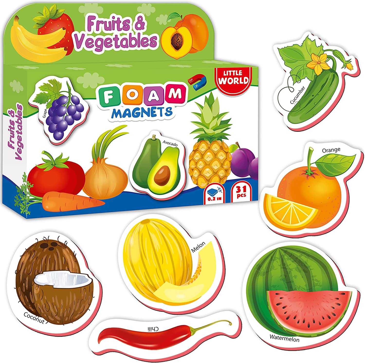 Cartoon Vegetable Fruit Set Foam Magnetic Children Educational Fun Play Toys Eva Foam Magnet