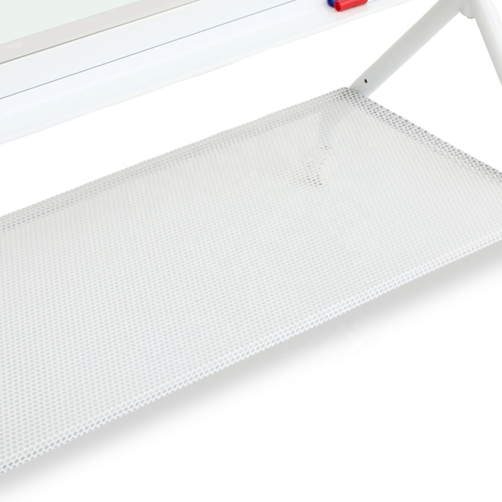 Wholesale High Quality Stainless Steel Frame Glass Dry Erase Board with Integrated Storage Shelf Durable for Office &amp; Classroom