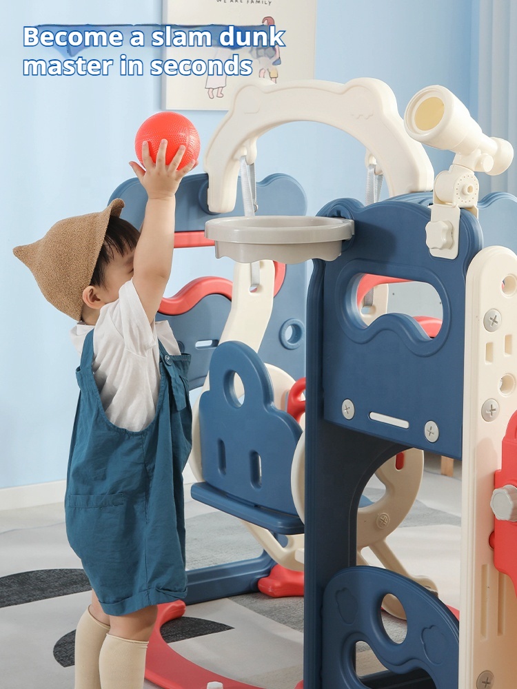 BOKE Children's Plastic Slide Climber Kids Play Set Toddler Swing Slide Set Indoor Playground Equipment <100kg Daycare Backyard