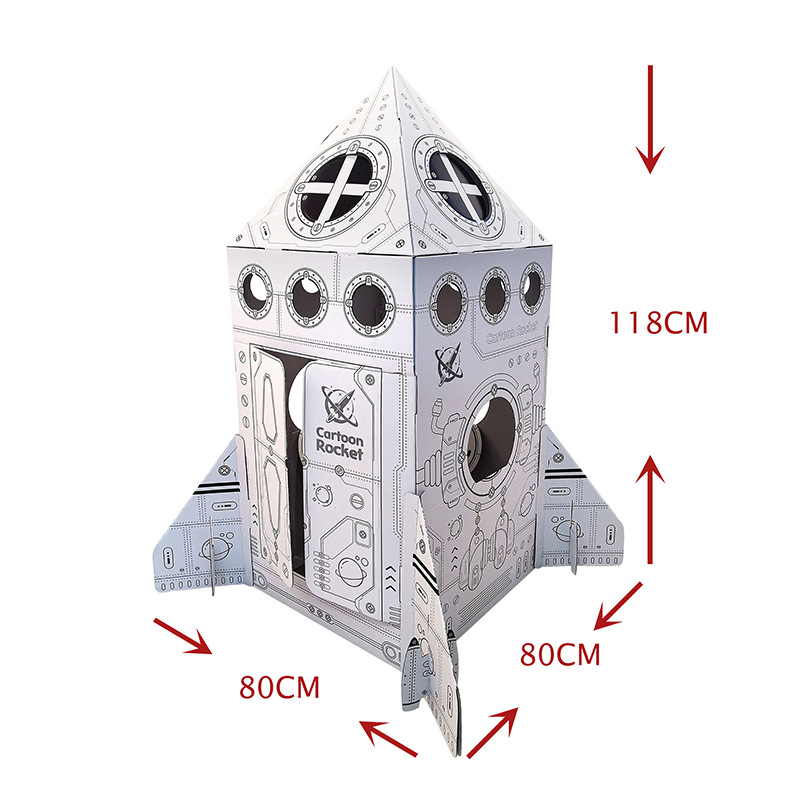 Educational 3D Puzzle DIY Early Childhood Painting Toy Paper Rocket Art Hand-Drawing Graffiti
