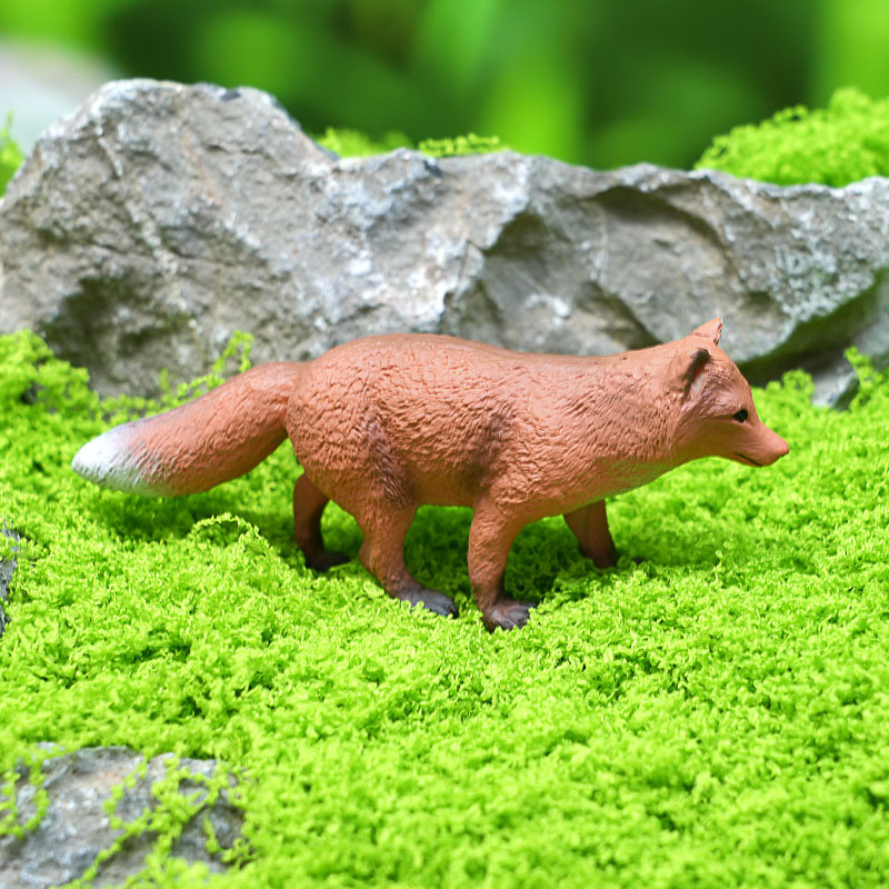 Hot New Cross-border Simulation PVC Animals Assembly Red Fox White Fox Toy Early Education Cognition High Quality Animal Toys