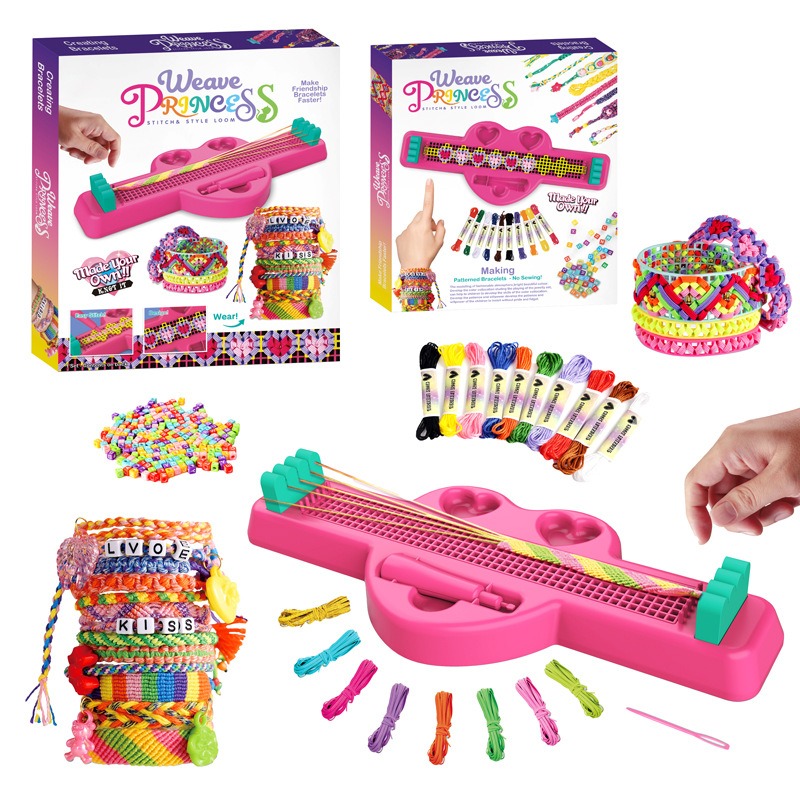 2026 Hand Rope Braider Toy 2 in 1 Hand Rope DIY Children's Educational Braiding Bracelet Toy Set
