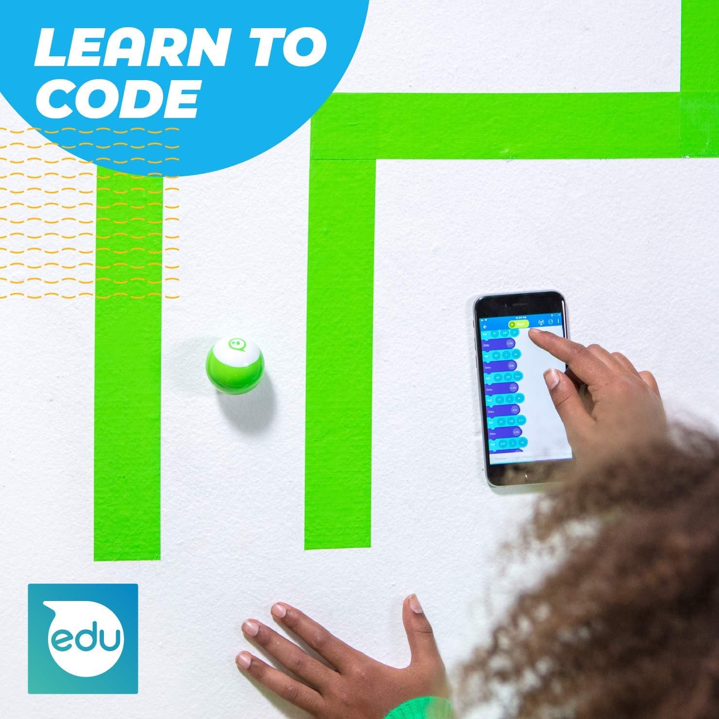 Mini (Blue) Coding Robot Ball Educational Coding Gaming for Interactive Learning Ages 8+ Plastic Battery Included