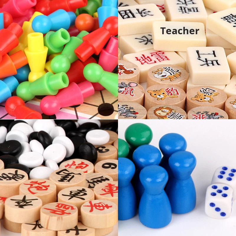 Factory Direct Sale Wooden Children's Toys Ages 4-6 Educational Checkers Flying Chess Xjy Chess Flag Color Box Game Board Yunhe