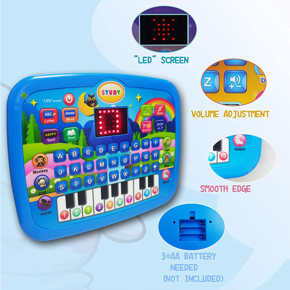 Early Educational Mini Electronic Learning Machine Musical Toy for Kids-Multi-functional Plastic Battery Powered Sound Light