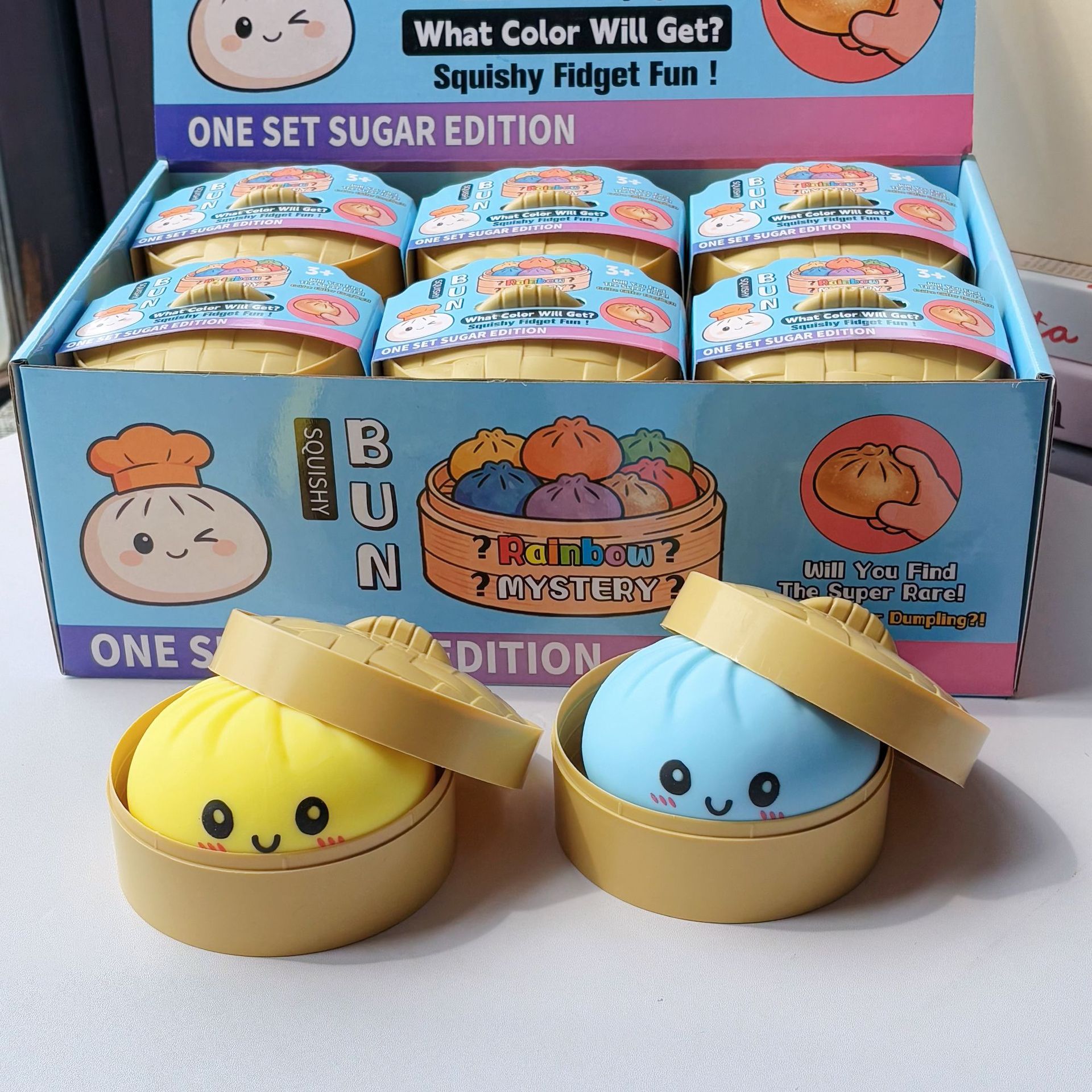 Trendy TPR Stress Release Cartoon Soft Dumpling Squishy Toy Steamed Bun Squeeze Decompression Toy Needoh Squishy Toy