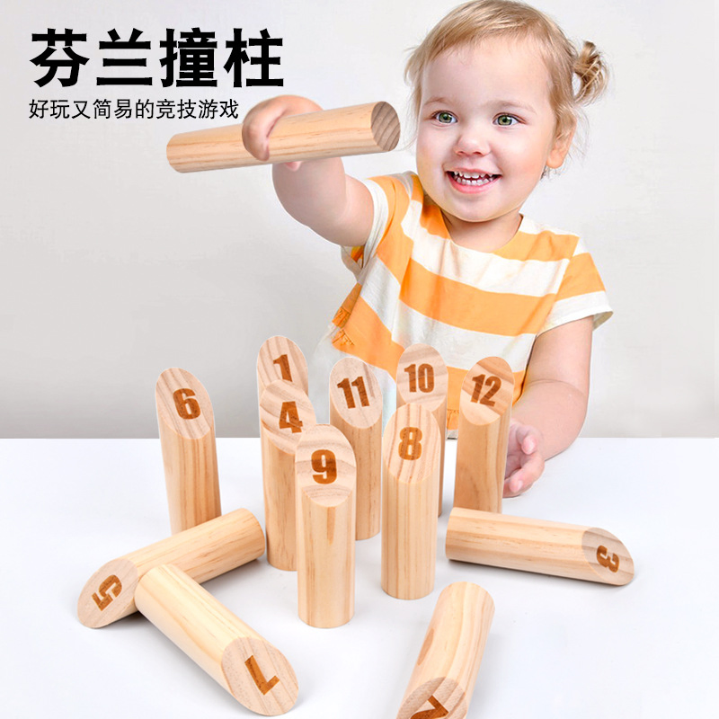 Cross Border Wooden Toy Finland Throwing Pole Game