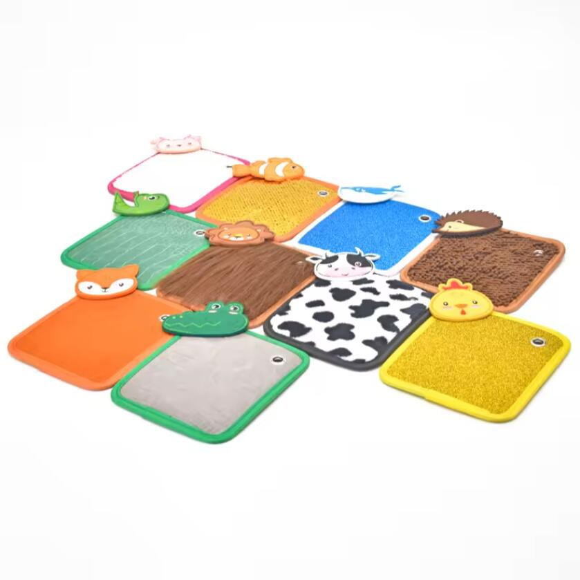 10PCS Sensory Mats for Autistic Children Assorted Tactile Sequin Flip Fabric Sensory Toys for Tactile Play