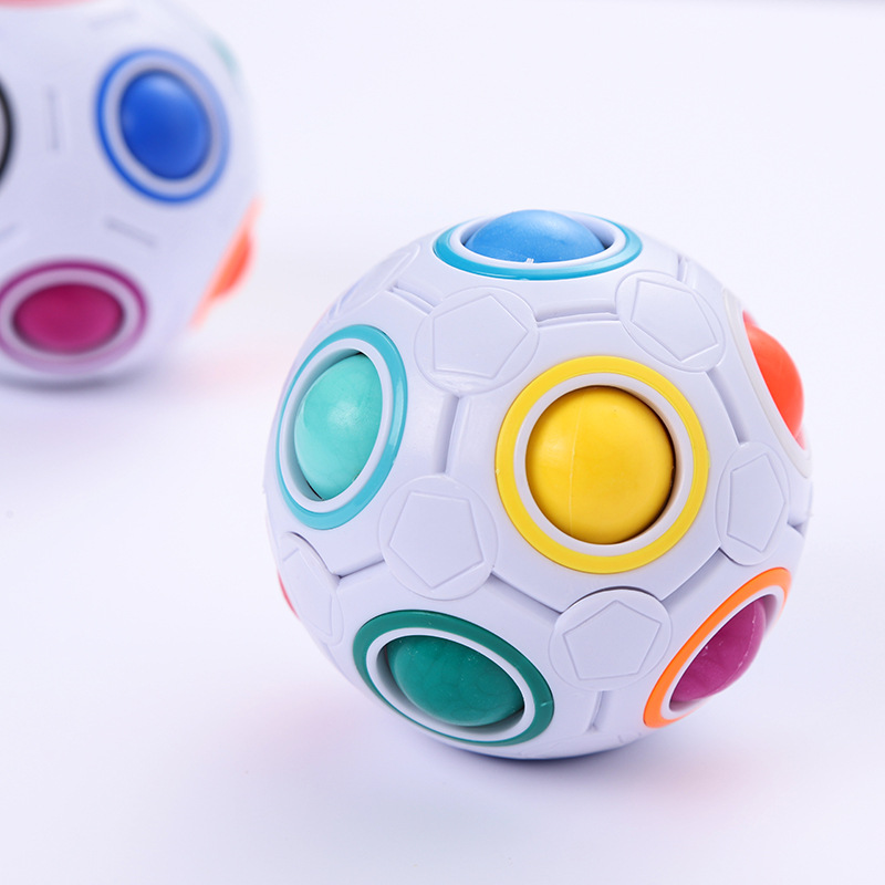 Magic Rainbow Puzzle Ball Speed Cube Ball Puzzle Game Fun Stress Reliever Magic Ball Brain Teaser Fidget Toys For Children