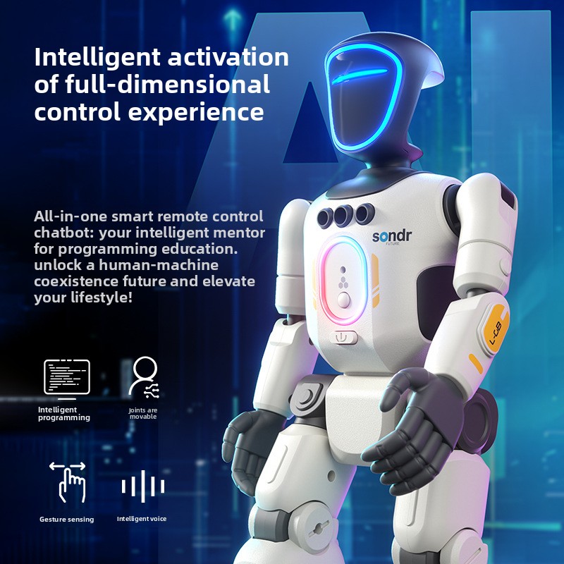 Cross-border Exclusive Gesture Sensing Remote Control AI Smart Robot Children's Toy Glow Programmable Early Education Dancing
