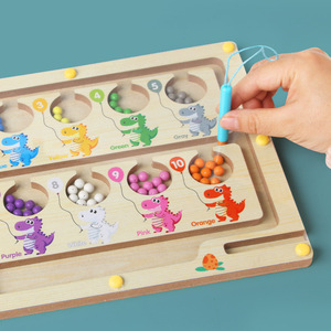 Magnetic Maze Counting Board Wooden Color Early Math Learning Game for Toddlers Enhances Number Cognition Educational Toy