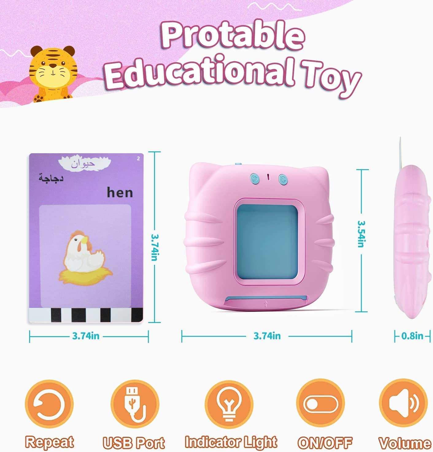 Custom Language Talking Flash Cards Flashcards Reading Learning Machine Toy 2024 Early Educational Kids Toys