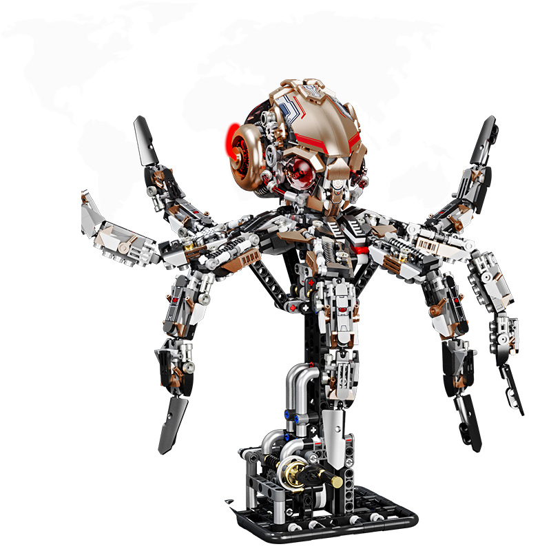 MJI 13085 Mechanical Octopus Particles Accessories Kids Creative Educational Puzzle Plastic Building Block Toy Set