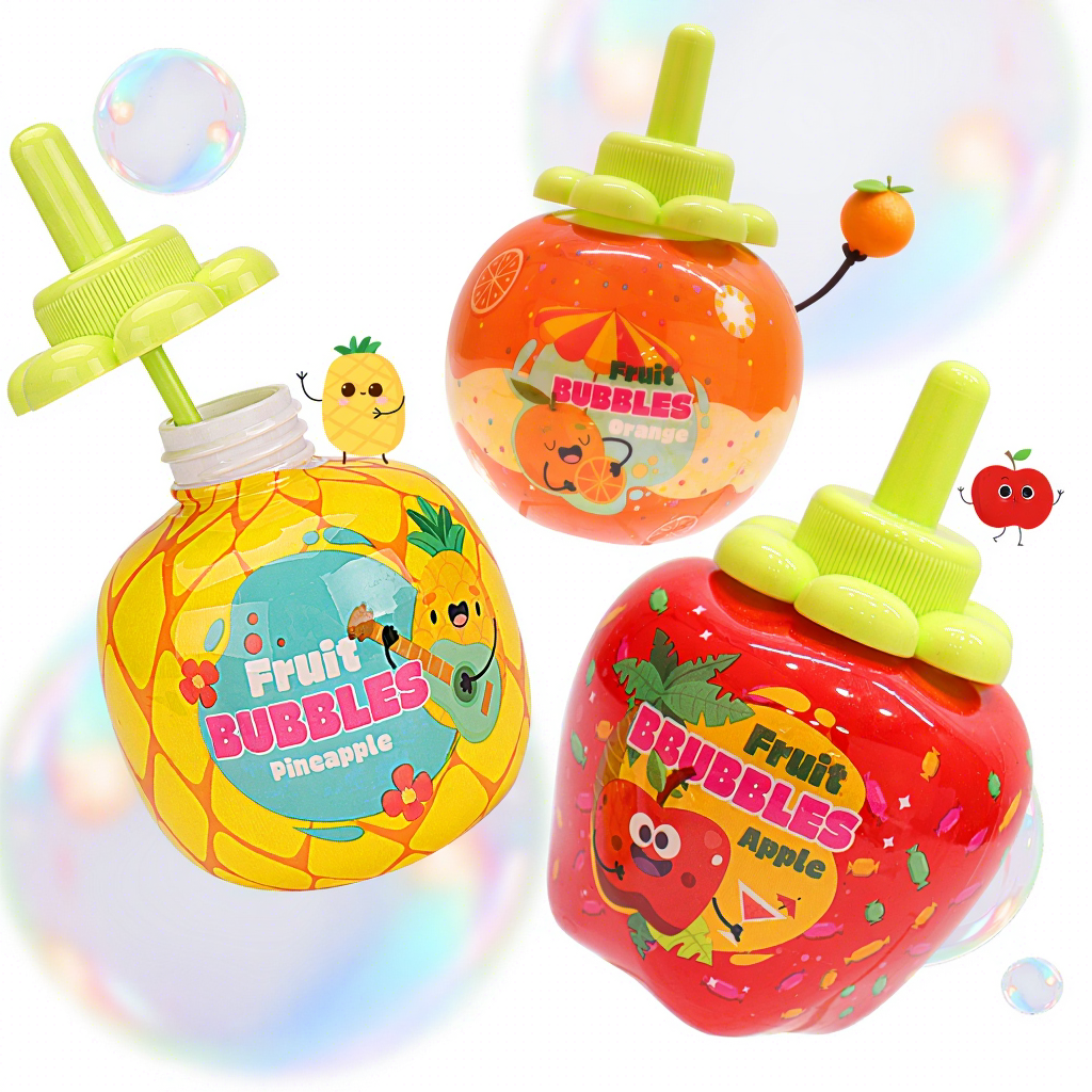 WANNNA BUBBLES Portable Fruit-Themed Bubble Wand Toys Outdoor Bubble Stick Bubble Wand Toys
