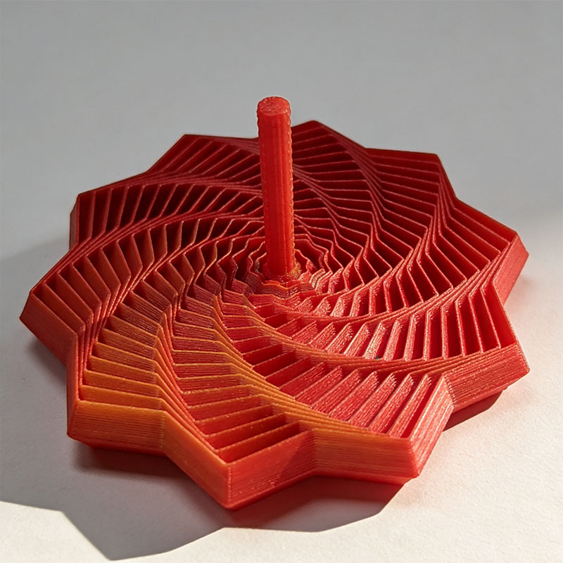 3D Printed PLA Material Stress-relieving Fingertip Spiral Radish Tower Expanded Sensory Fidget Toy With Customized Color Sizes