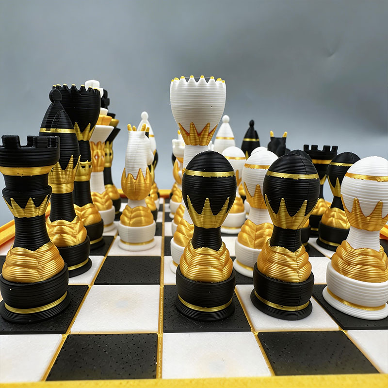 High Precision PLA FDM 3D Printed Chess Set With Full International Chess Pieces Board Customizable Color &amp; Size For Machining