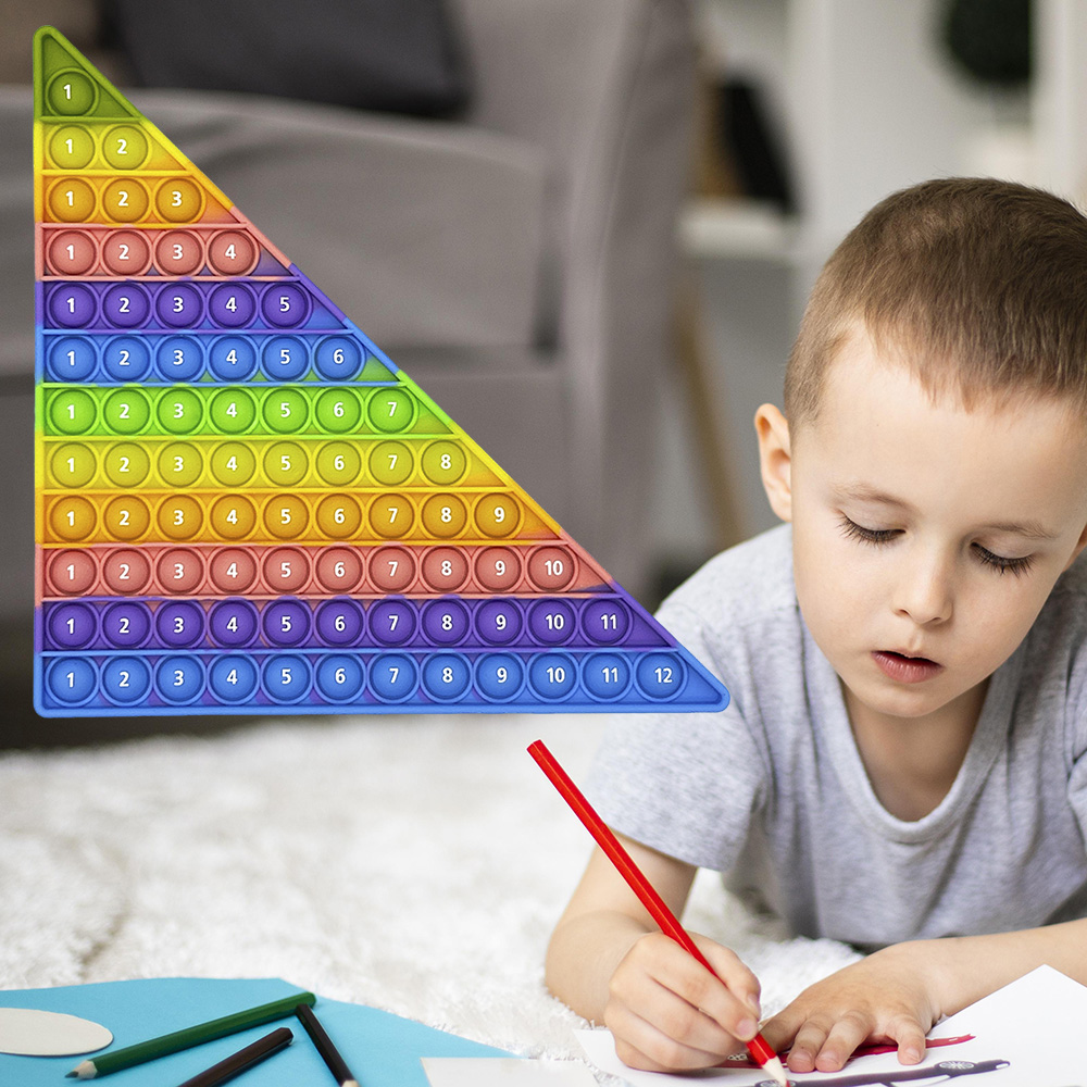 ASTM EN71 Addition 1-12 Math Fidget Popper Learn Pop Fidget Toy Learning Tools Bubble Sensory Rainbow