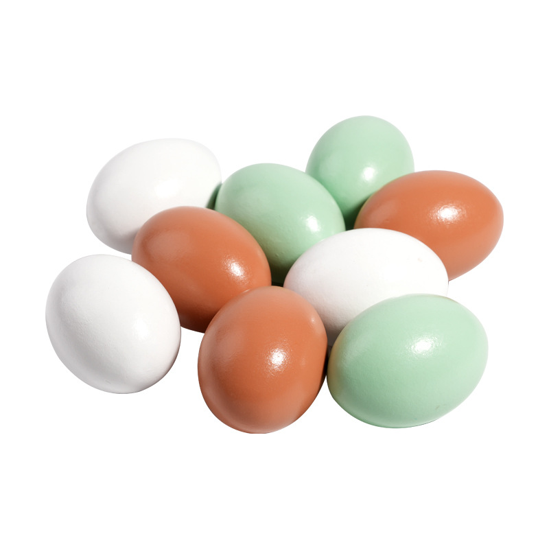 Spinning Toy Wooden Food - Egg and Duck Egg Set - Children's Pretend Play Coloring Artworks - Pranks Toys