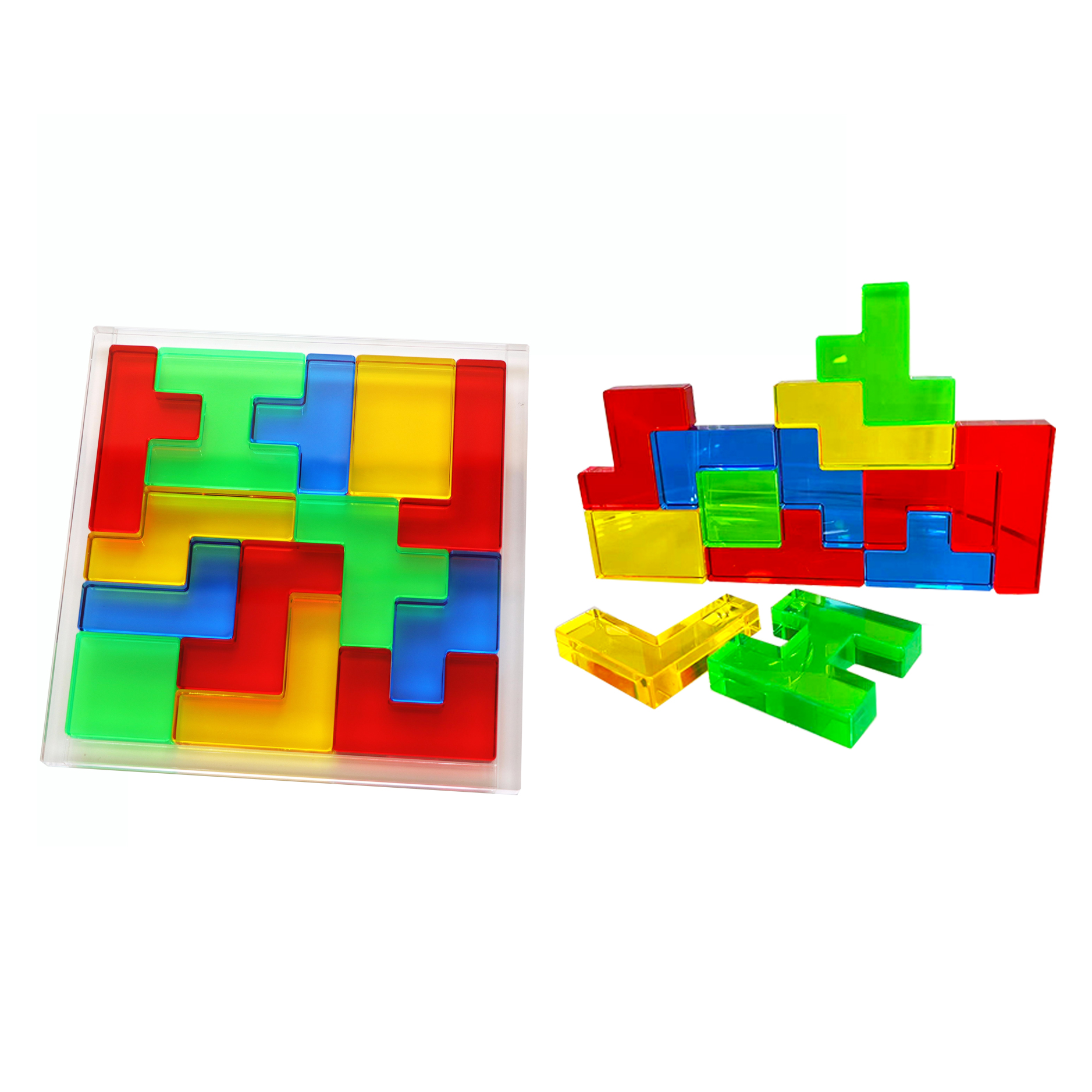 Geometric puzzle block