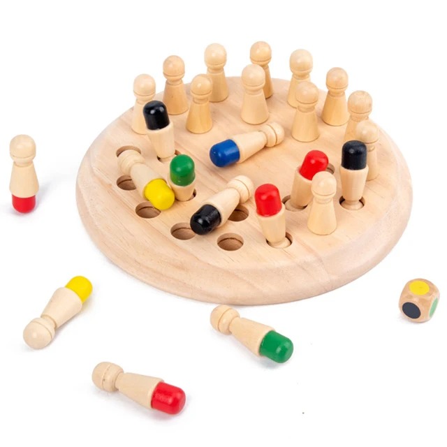 Wholesale Eco-Friendly Wooden Memory &amp; Chess Games for Kids Educational Match Stick Board Games for Family Party Fun