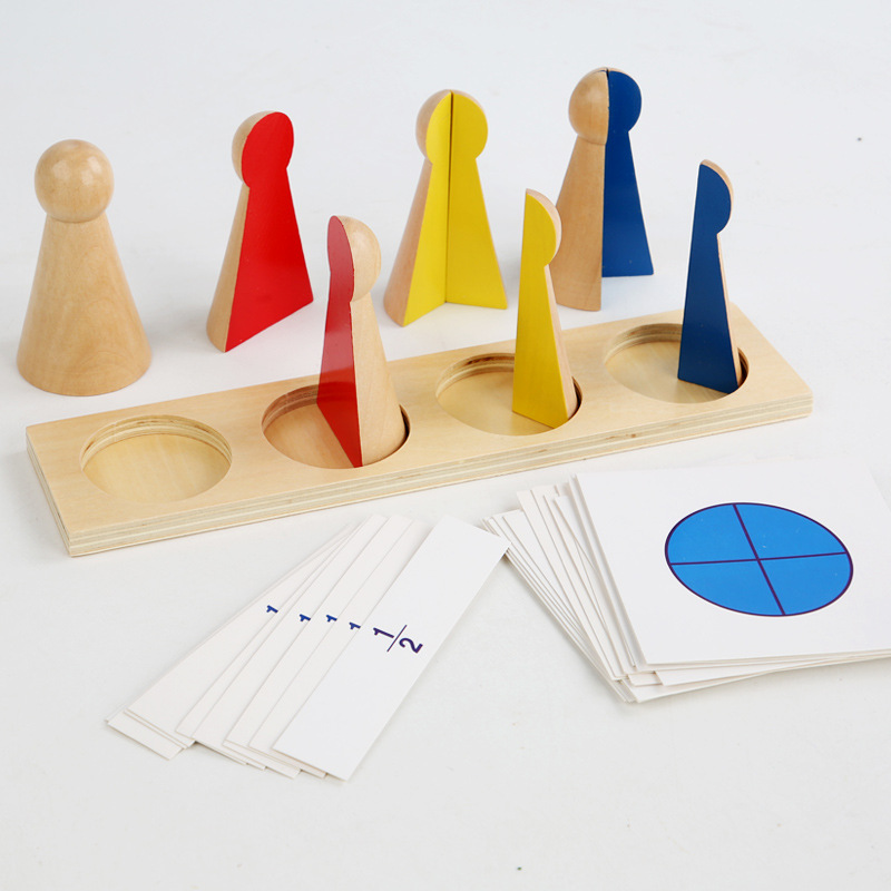 Montessori Educational Aids Unisex Wooden Toys Fraction Figure Set for Kids Math Learning Direct Supply From Manufacturer