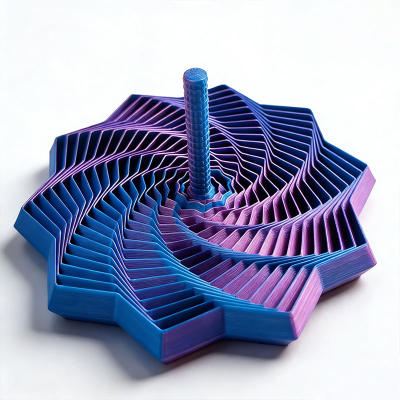 3D Printed PLA Material Stress-relieving Fingertip Spiral Radish Tower Expanded Sensory Fidget Toy With Customized Color Sizes