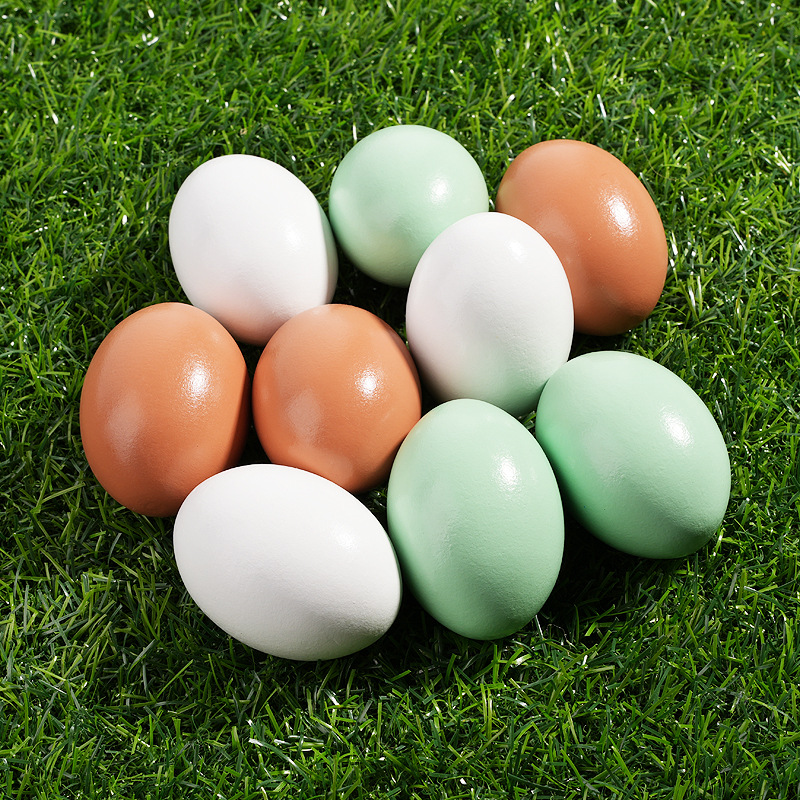 Spinning Toy Wooden Food - Egg and Duck Egg Set - Children's Pretend Play Coloring Artworks - Pranks Toys