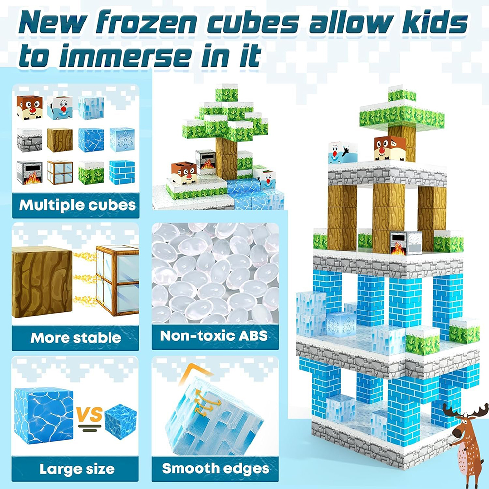 Plastic Magnetic Building Blocks Set-3D STEM Educational Toy for Teens Adults Certified Safe Creativity Castle Princess Garden