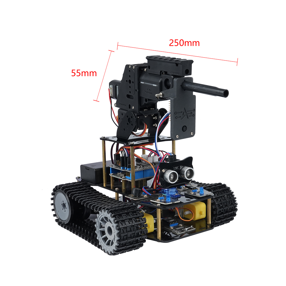 DIY Battle Robot Tank Car Kit Camera Mount Coding Project STEM Learning Gift for Kids Teens Beginners for Arduino