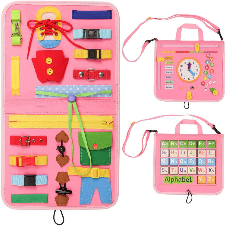 Wholesale Sensory Toy Travel Baby Learning Activity Boards Felt Busy Board From 1 2 3 4 5 Years Educational Toy for Boys Girl