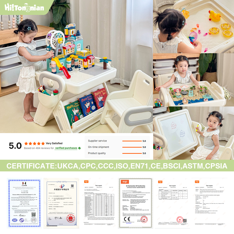 Multi Play Sand Water Building Blocks Table Toys Toddler Drawing Graffiti Table And Chair Kids Activity Table Set