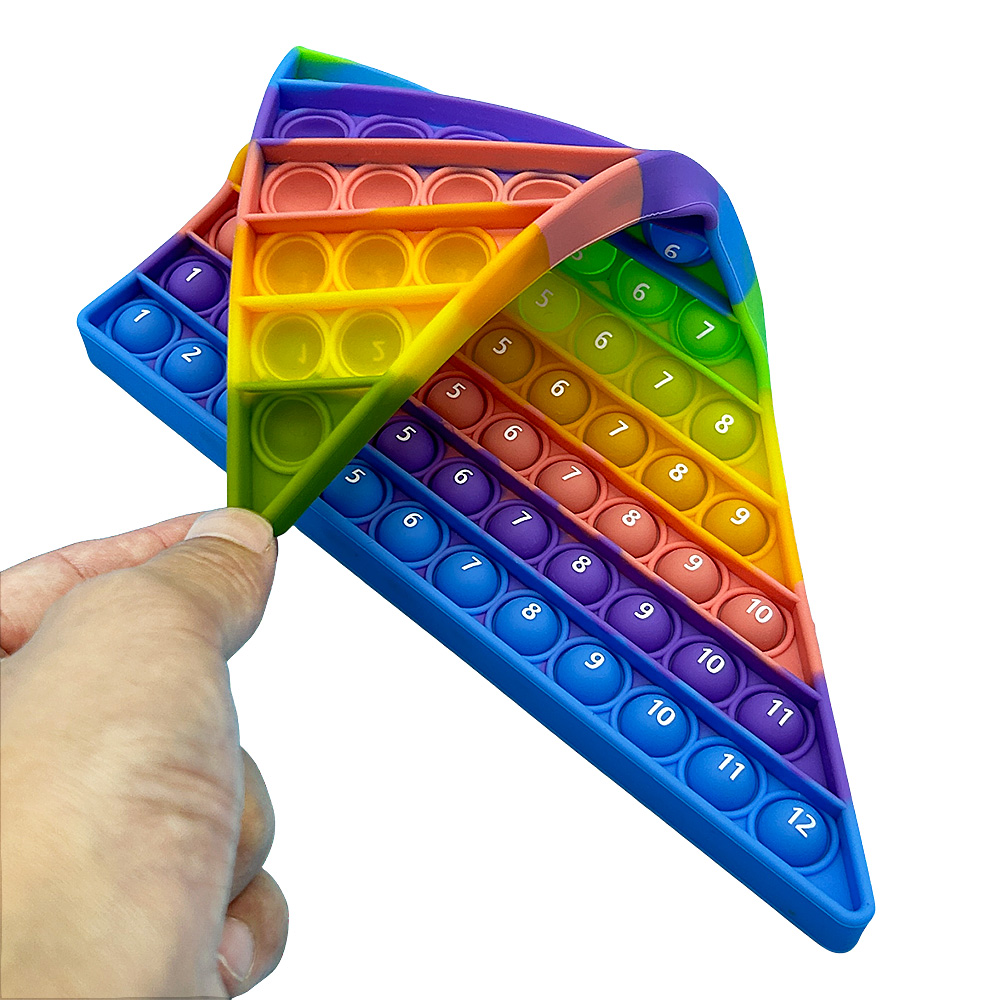 ASTM EN71 Addition 1-12 Math Fidget Popper Learn Pop Fidget Toy Learning Tools Bubble Sensory Rainbow