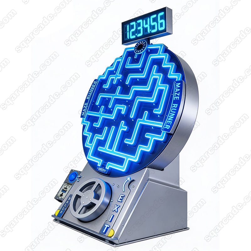 Custom Amusement Park Coin-operated Mini Gravity Round 3d Puzzle Reaction Ball Track Bead Maze Game Labyrinth Maze Toys