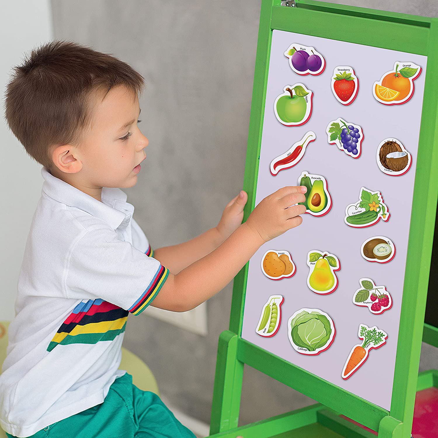 Cartoon Vegetable Fruit Set Foam Magnetic Children Educational Fun Play Toys Eva Foam Magnet