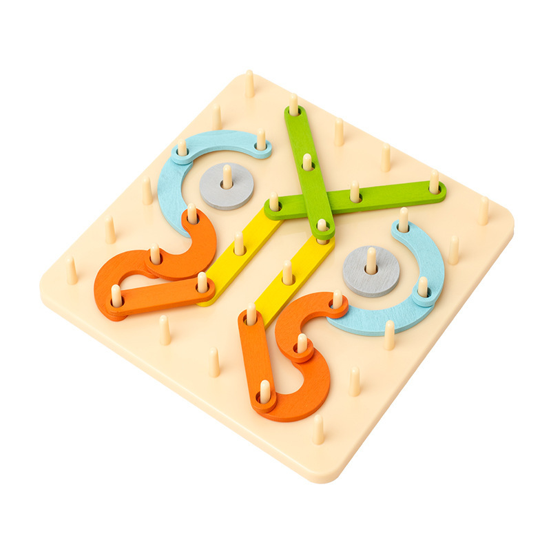 Montessori Versatile Shape Building Column Educational Toy Animals Nature Theme Wooden 40-Piece Jigsaw Puzzle for 4-6 Year Olds