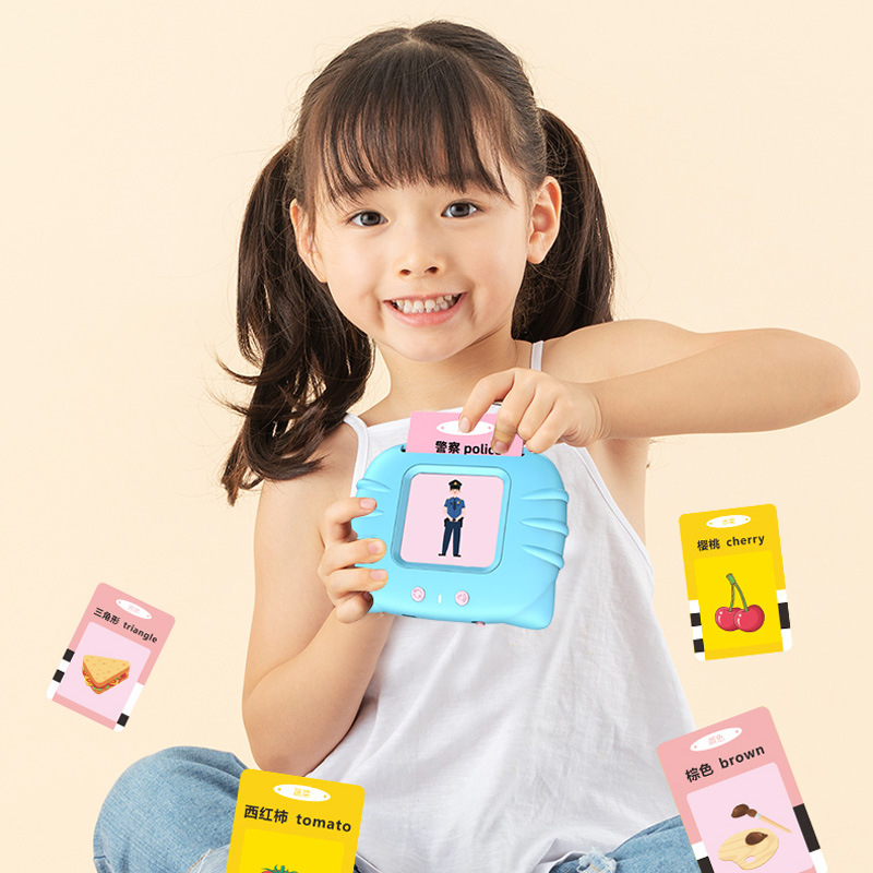 Kids Preschool Customizable Languages Learning Machine Toy Talking Flash Cards ABS Plastic Animal Shape Lithium Battery