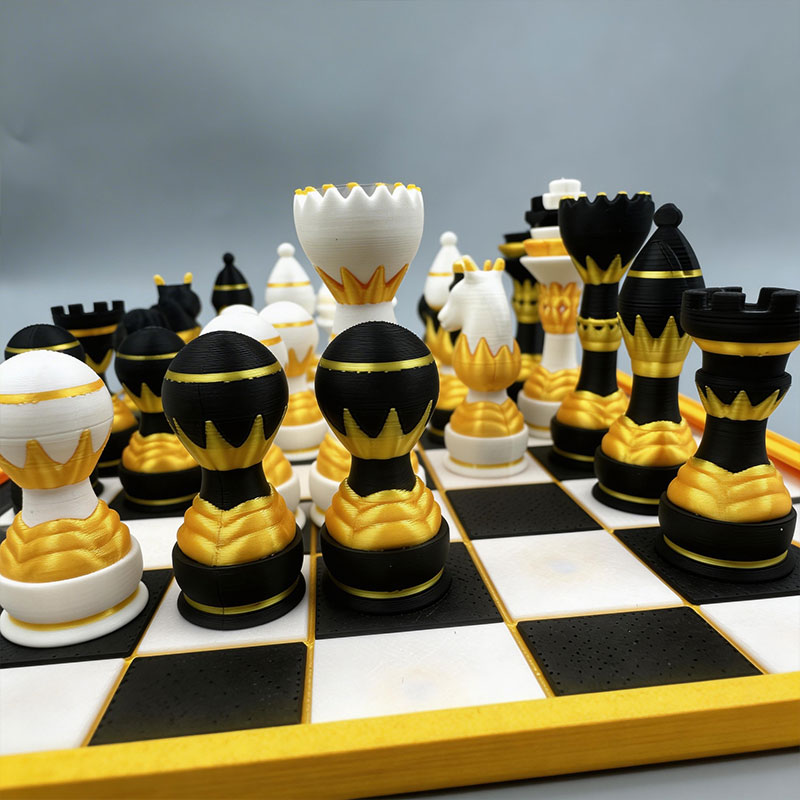 High Precision PLA FDM 3D Printed Chess Set With Full International Chess Pieces Board Customizable Color &amp; Size For Machining