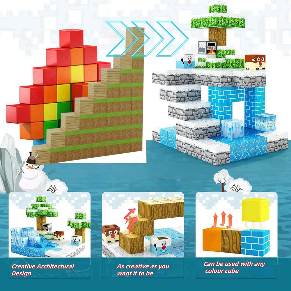 Plastic Magnetic Building Blocks Set-3D STEM Educational Toy for Teens Adults Certified Safe Creativity Castle Princess Garden