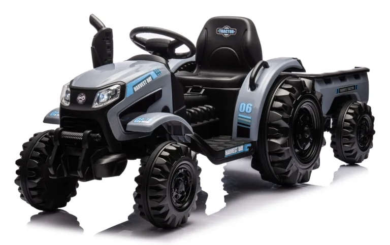 24V Ride on Toy Electric Tractor with Trailer - Green Model