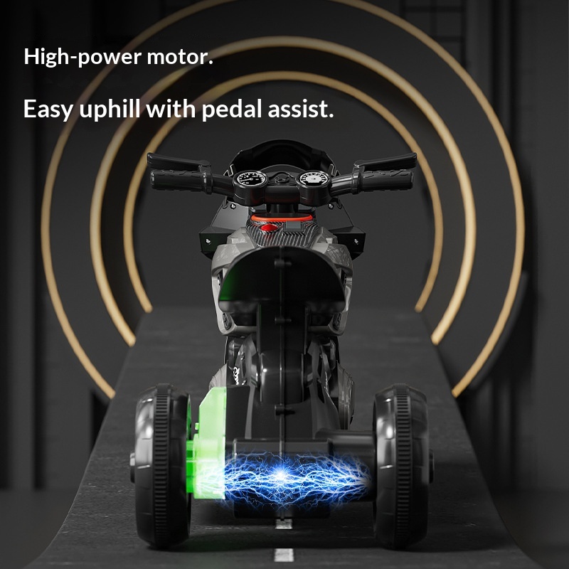 Foreign Trade Children's Electric Motorcycle Tricycle Ride-On Remote-Controlled Battery-Powered Plastic Vehicle for Ages 6